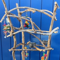 African Grey - Amazon Parrot Perch Tree … Great Quality And Like A Nice Piece Of Furniture For Your Home- But Really A Hangout For Mr Feathers !! 👍🏼