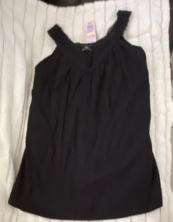 Black Lace Trim Tank Top with Tags size S