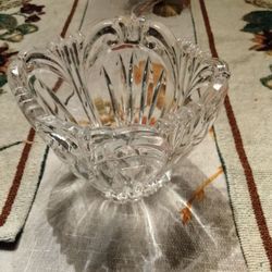 Crystal Glass candle holder or sugar bowl