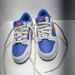 Nike Dunk Low Grey Blue Orange Sneakers boys size 13C