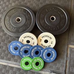 Olympic rubber rogue plates 135lbs total