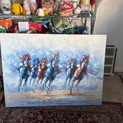 Originall Horse Derby Painting