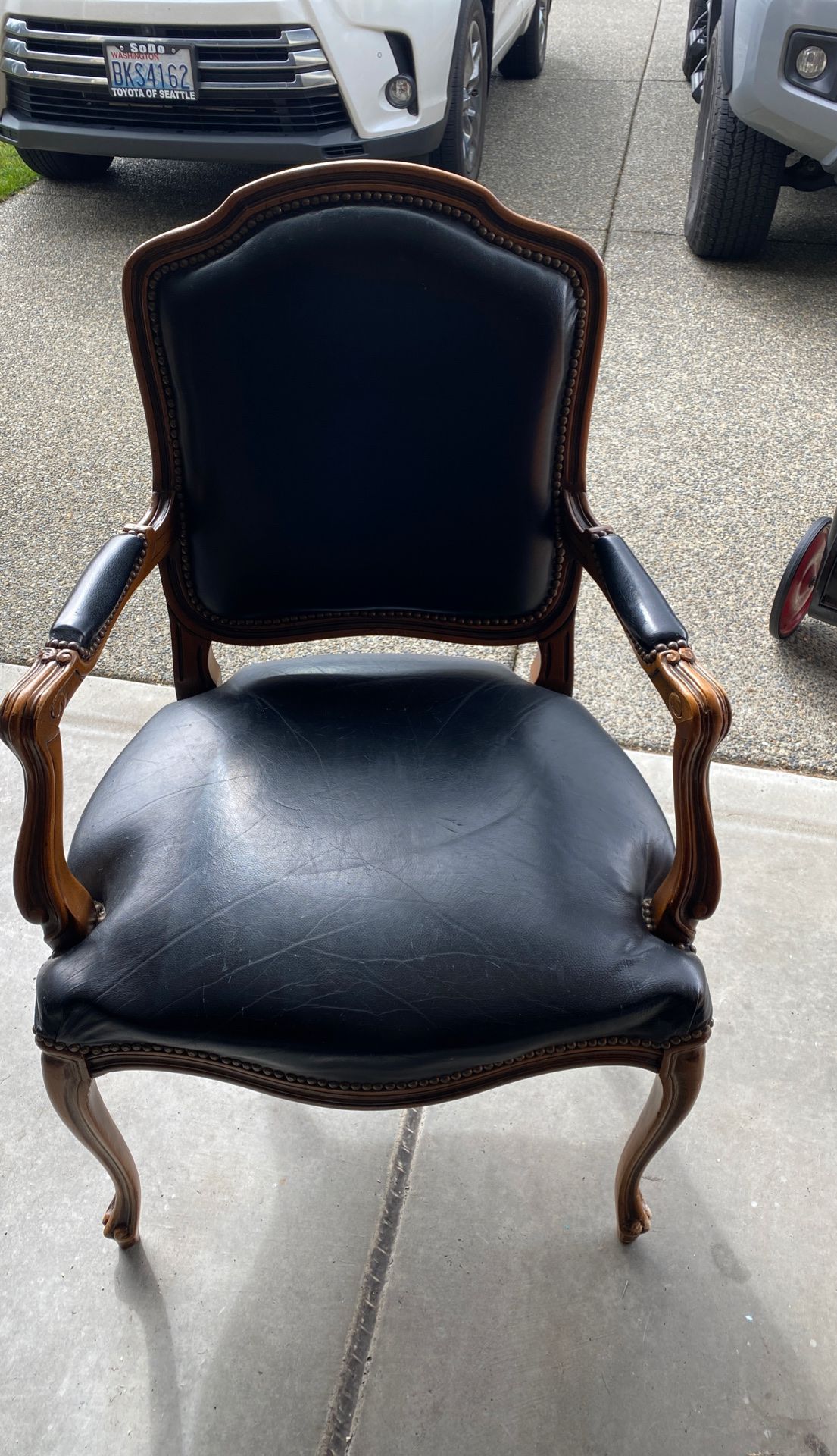 Antique Leather accent chair