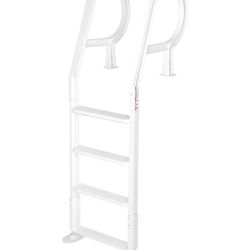 XtremepouwerUS - Non-Slip Plastic Entry Ladder for Adjustable 48-54 Inch Above Ground or In-Ground Pools