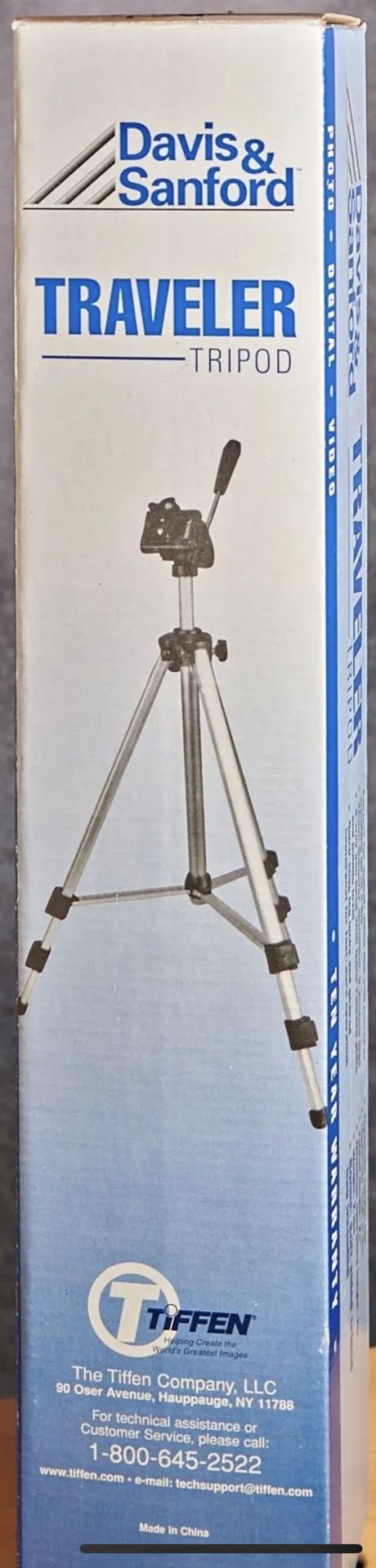 Sanford and Davis tripod. New in box. Great for light weight cameras and smart phones with tripod adapters. Only $20