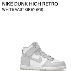 Nike Dunk High Retro White Grey Size 2