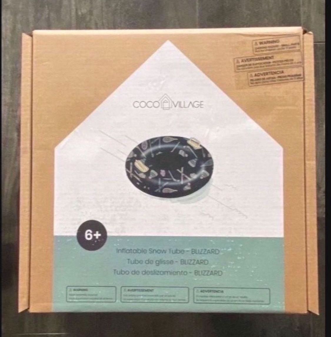 NEW Coco Village Inflatable Snow Tube-blizzard Print $50