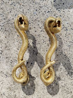 Brass Pair Of Snakes Door Handle