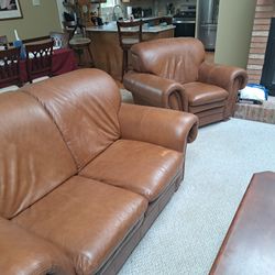 Leather  Couch, Love Seat, Chair
