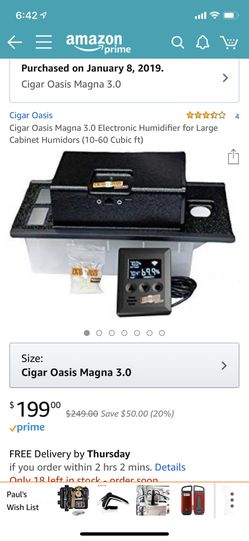 Cigar Oasis Magna 3.0 Electronic Humidifier for Large Cabinet Humidors