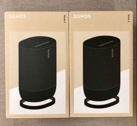 Two (2) x Sonos Move 2 (Black).  2x Sonos Move (Black). Brand New Sealed. Includes Warranty.