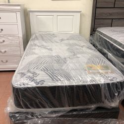 Twin Size Bed With New Mattress And Boxspring Included 