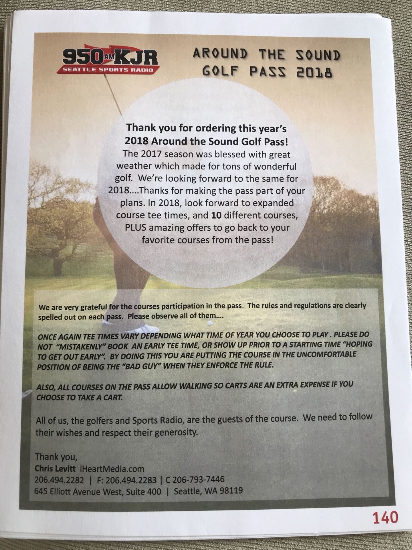 Around the Sound Golf Pass - new unused passes with all course