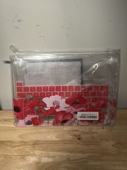 NEW MacBook Pro 13 inch Cute Flower Cover With Red Keyboard Cover