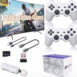 Wireless Retro Game Console Stick 4K，Retro Game Stick with Built-in 50 Emulators, 40,000 Games, 4k Output & 2.4GHz Wireless Controller, Retro Game Emu