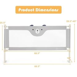 69'' Bed Rails for Toddlers Vertical Lifting Baby Bedrail