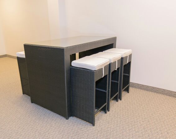 Resin wicker outdoor bar