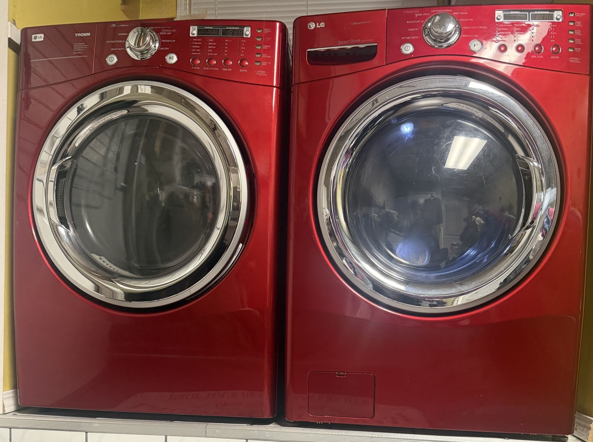 LG Red Front Load Washer And Dryer 