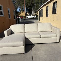 Crate & Barrel 91" Reversible Storage Chaise Lounge Queen Sleeper Sectional Sofa