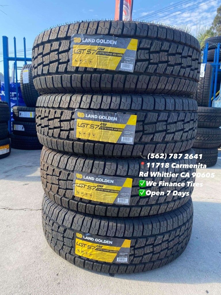 LT275/70R18 Land Golden AT New Set of Tires Installed and Balanced Set de Llantas Nuevas Instaladas y Balanceadas