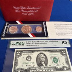 1(1(contact info removed))US Bicentennial SILVER Uncirculated Coin Set - (40% SILVER) 