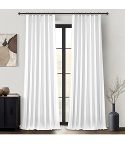 🪟 100% Blackout Curtains – White 90” x 40” 2-Panel Set NEW