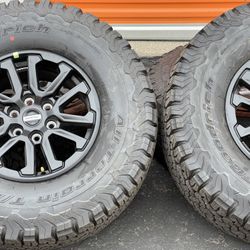 2026 RAPTOR 17" FORD F-150 BLACK WHEELS KO2 35s TIRES OEM FACTORY LARIAT LUGS    All new design for 2024!     Amazing matte black color!    These whee