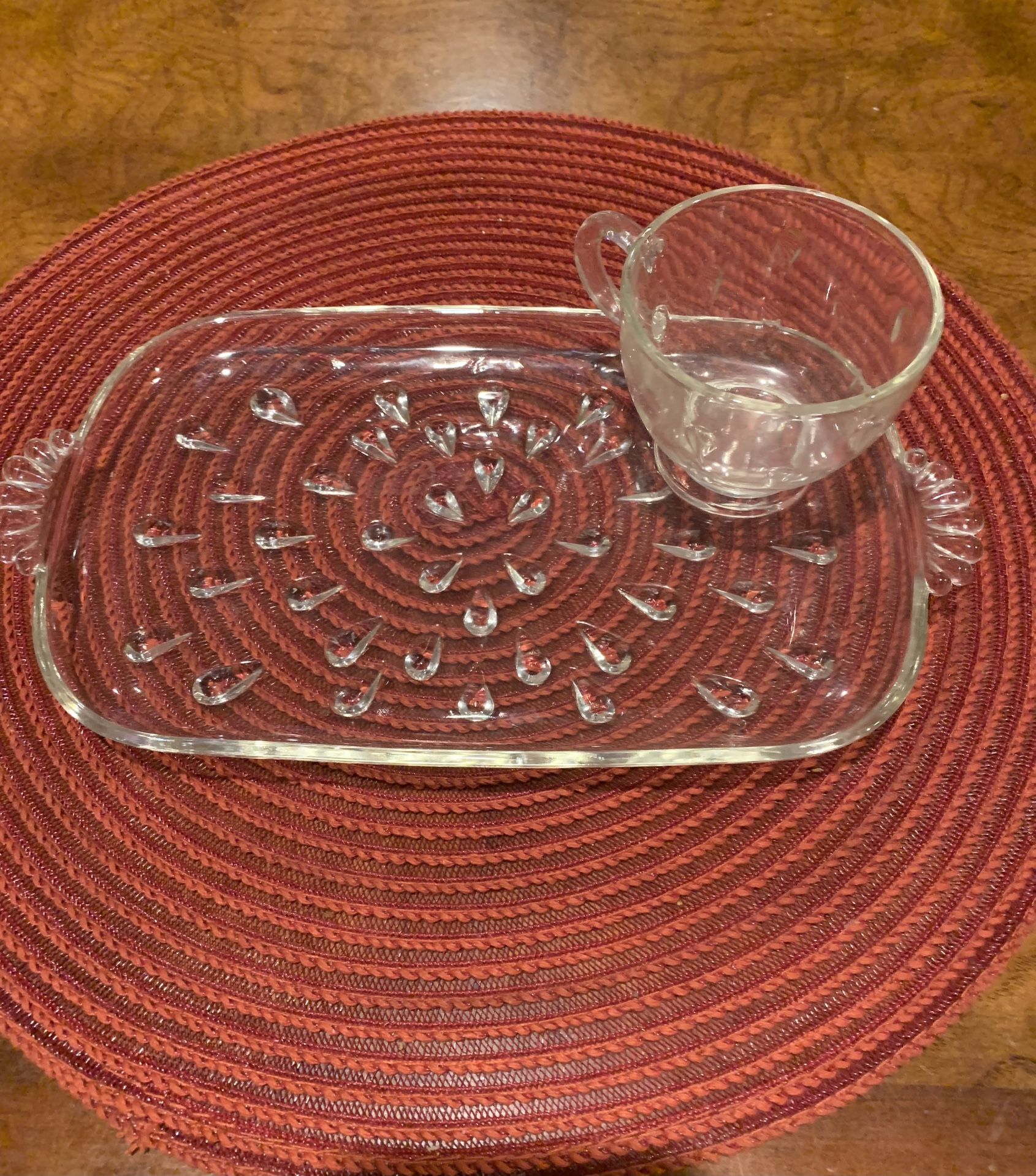 Retro Hazel atlas SnackTeardrop Lunch Plate With Cup