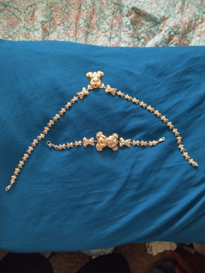 Collectible Teddy Bear Chain And Bracelet