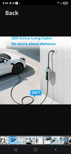 Level 1 and 2 Portable Ev Charger 16A, Electric Car Charger J1772 with 25ft Cable, Electric Vehicle Charging Stations Outdoor with Nema 6-20 Plug and 