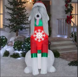 NEW Christmas 6ft LED Long-Haired Hound Inflatable