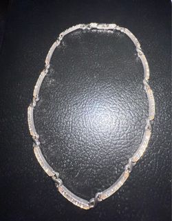 Silver-Tone Crystal Link Necklace