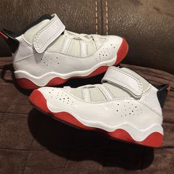 Baby shoes Jordan 6 Rings  Basketball Shoes White-Red