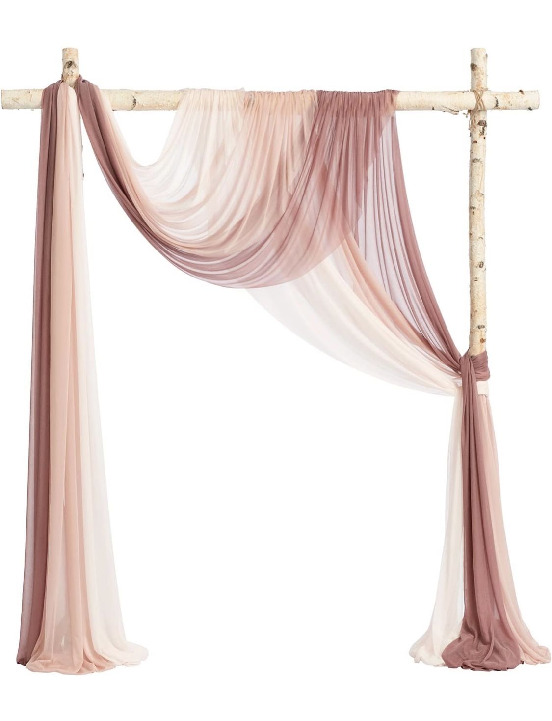 Ling's Moment Luxury Wedding Arch Drape Fabric, Easy to Hang Chiffon Sheer Curtains, Wrinkle-Free Tree Backdrop, Durable Wedding Decorations for Outdo
