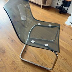 3 Clear Grey Tobias Acrylic Ikea Chairs