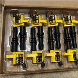 8 Bravex Performance Y1011 Straight Boot Yellow Ignition Coils