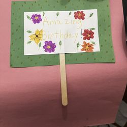 Handcrafted- Amazing Birthday Floral Cake Topper