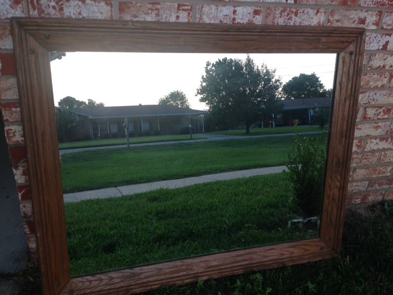 Large wooden mirror