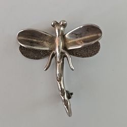 Estate 925 Sterling Silver VTG Taxco Mexico Dragonfly Pin Brooch