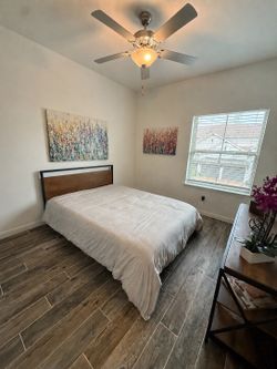 Queen Bed with Headboard & TV