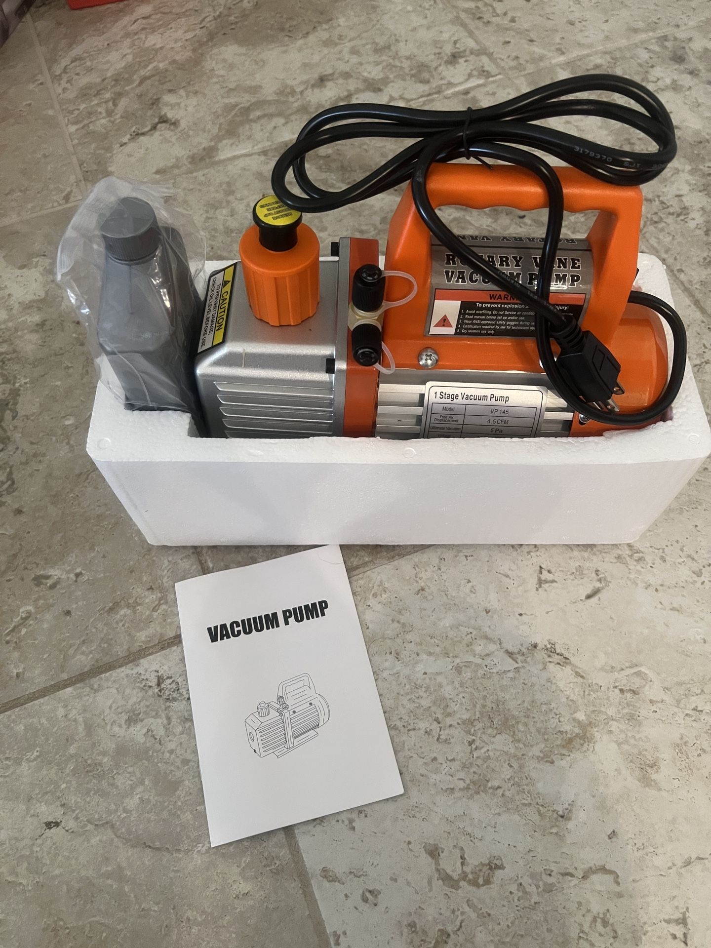 4.5 CFM 1/3 HP HVAC AC Vacuum Pump NEW