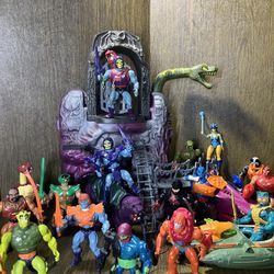 🔥 VINTAGE 80’s MATTEL MASTERS OF THE UNIVERSE SKELETOR & EVIL WARRIORS LOT — 16 FIGURES + SNAKE MOUNTAIN! 🔥