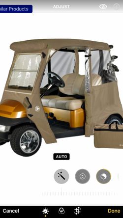 GREENLINE DELUXE DRIVABLE 2 PASSENGER CLUB CAR ENCLOSURE IN BUNKER SAND COLOR #GLECCT02 INCLUDES STORAGE BAG 1