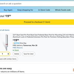 11in. Boat Seat Pedestal Post 3/4  2pack