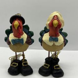 Mr. & Mrs. Pilgrim Turkey Vintage Katherine Kelly Ceramic Figures