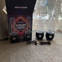 Sharper Image Dancing Water Speaker Bluetooth LED Lights Hi-Def Sound  New