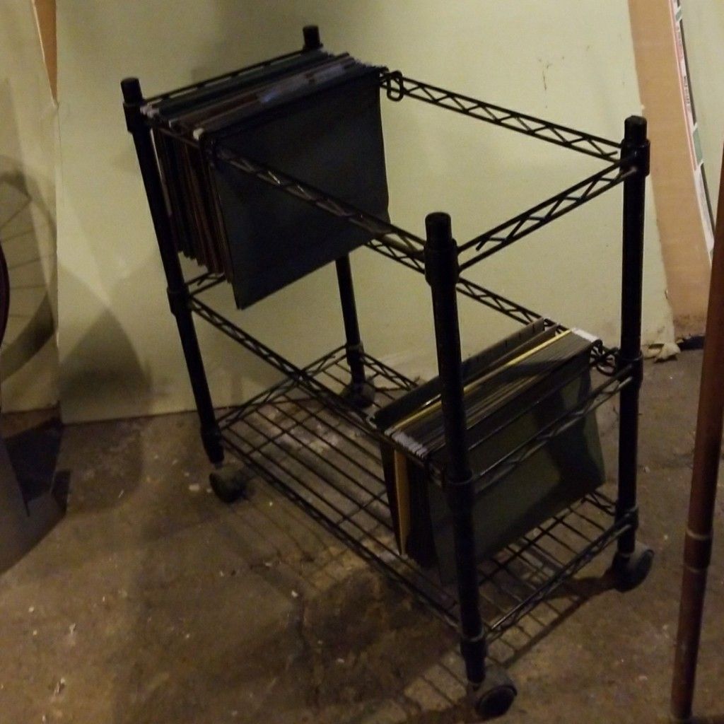 Two tier rolling file cart