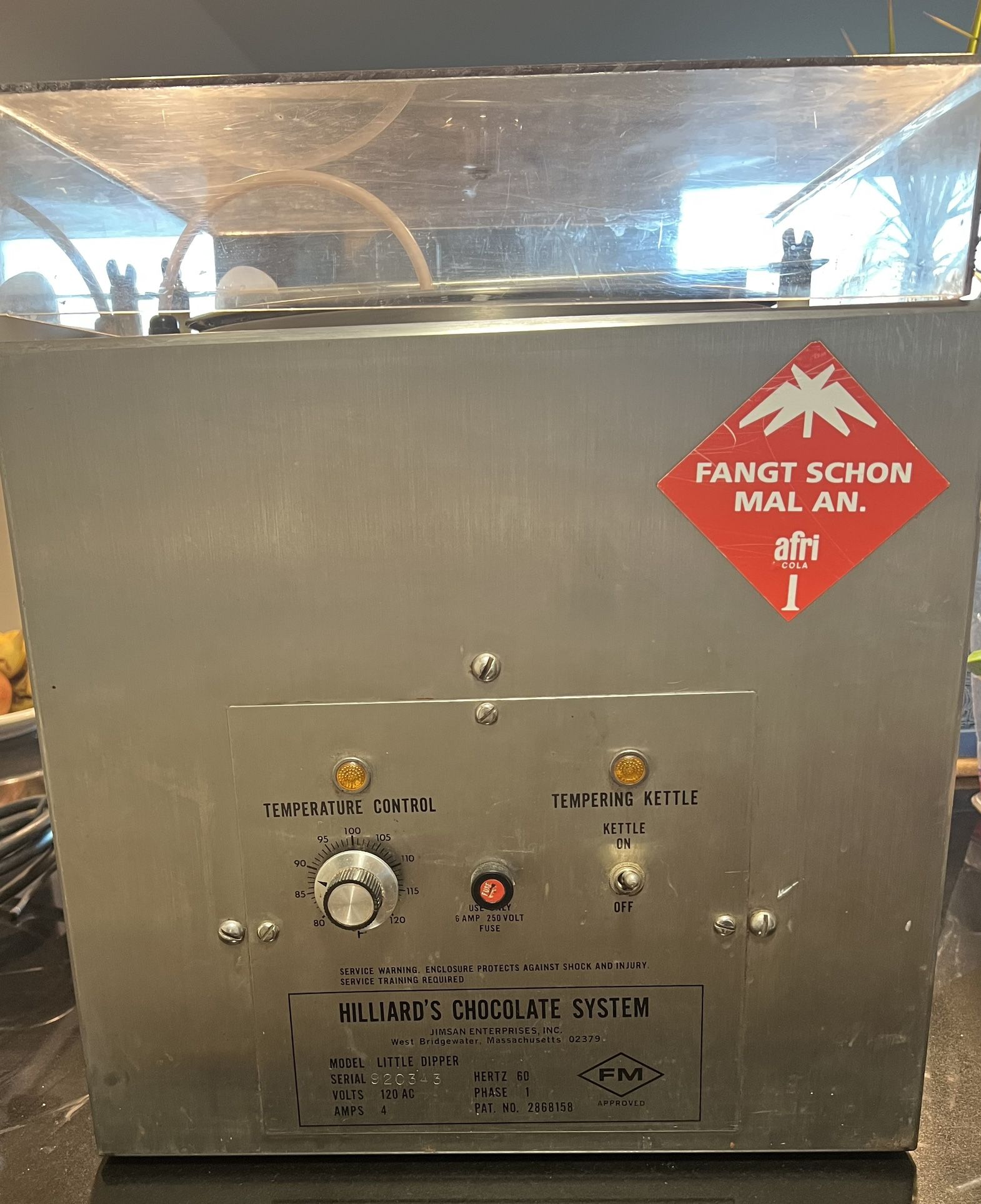 Chocolate Melter & Tempering Machine Hilliard’s Little Dipper