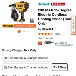 Dewalt 20v Cordless Roofing Nailer