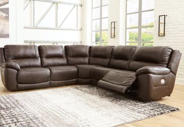 Dunleith Chocolate 5-Piece Power Reclining Sectional